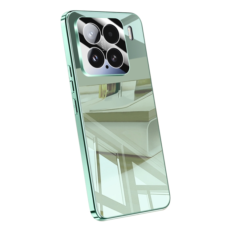 

For Xiaomi 15 Electroplating Ice Crystal Airbag Full Coverage Shockproof Phone Case(Green)