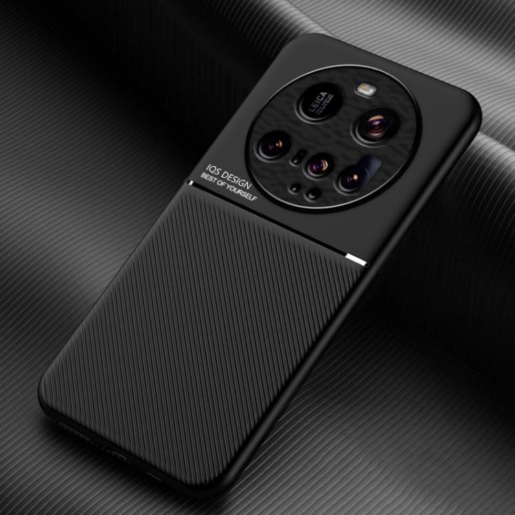 

For Xiaomi 15 Ultra Classic Tilt Strip Grain Magnetic PC Hybrid TPU Phone Case(Black)