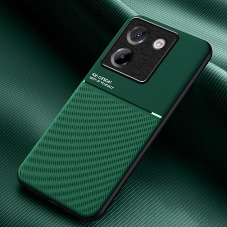 

For Xiaomi Poco M7 Pro 5G Classic Tilt Strip Grain Magnetic PC Hybrid TPU Phone Case(Green)