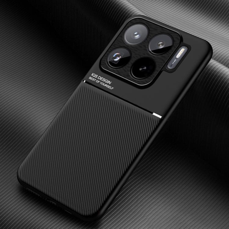 

For Xiaomi 15S Pro Classic Tilt Strip Grain Magnetic PC Hybrid TPU Phone Case(Black)