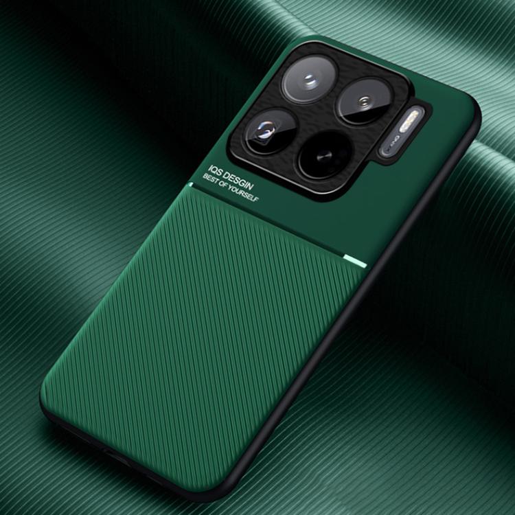 

For Xiaomi 15S Pro Classic Tilt Strip Grain Magnetic PC Hybrid TPU Phone Case(Green)