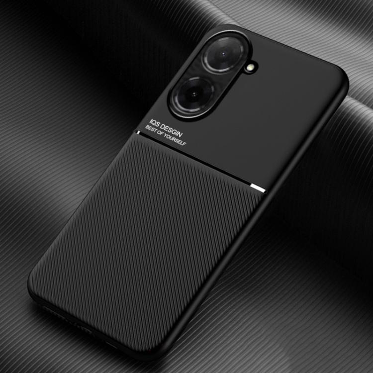 

For Redmi A5 4G 171.7mm / Xiaomi Poco C71 Classic Tilt Strip Grain Magnetic PC Hybrid TPU Phone Case(Black)