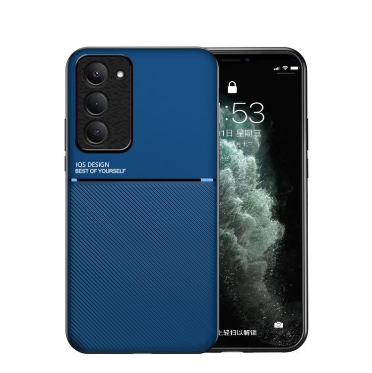 

For Redmi 15 5G / 4G EU 171mm Classic Tilt Strip Grain Magnetic PC Hybrid TPU Phone Case(Blue)