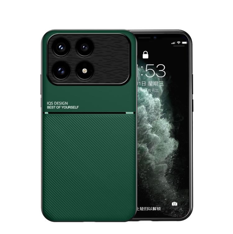 

For Redmi K90 / Xiaomi Poco F8 Pro 5G Classic Tilt Strip Grain Magnetic PC Hybrid TPU Phone Case(Green)