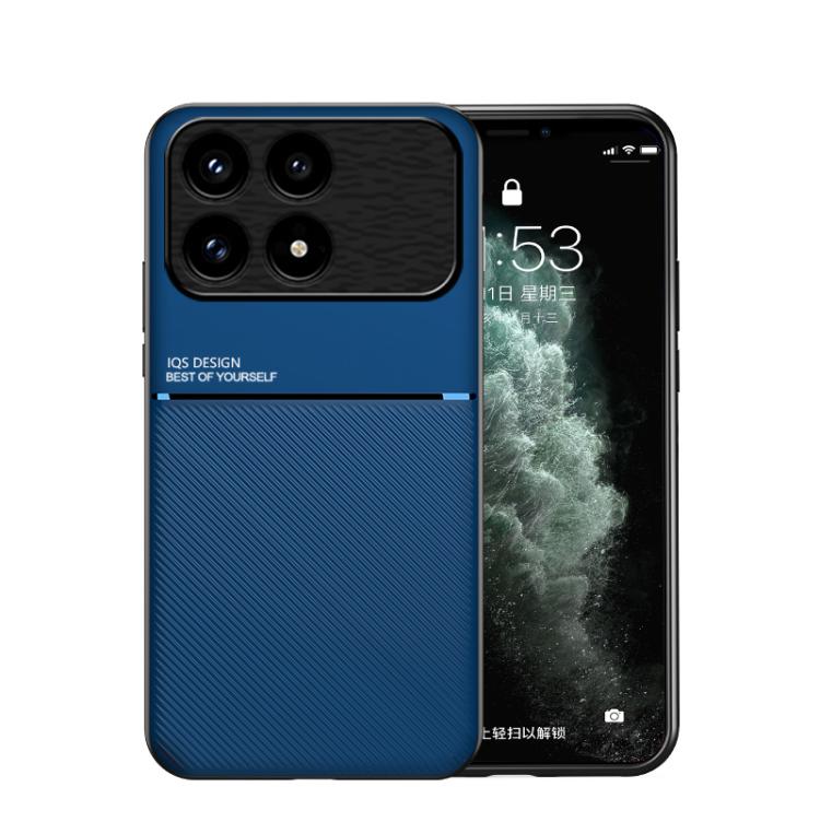 

For Redmi K90 / Xiaomi Poco F8 Pro 5G Classic Tilt Strip Grain Magnetic PC Hybrid TPU Phone Case(Blue)