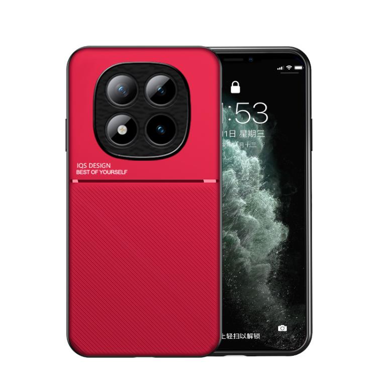 

For Redmi Note 15 Pro+ 5G 163.3mm / Poco M8 Pro 5G Classic Tilt Strip Grain Magnetic PC Hybrid TPU Phone Case(Red)