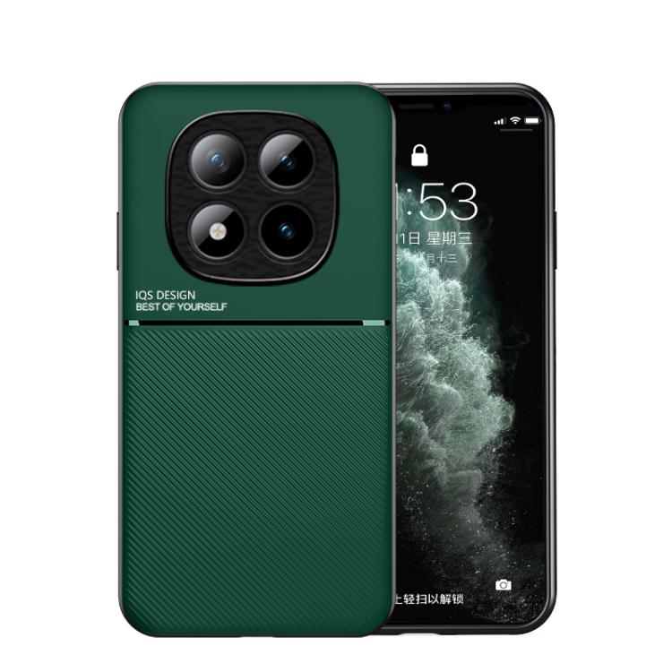 

For Redmi Note 15 Pro+ 5G 163.3mm / Poco M8 Pro 5G Classic Tilt Strip Grain Magnetic PC Hybrid TPU Phone Case(Green)