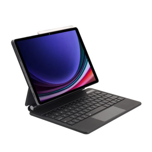 

For Samsung Galaxy Tab S10+ / S9 FE+ P810 Magnetic Bluetooth Keyboard Leather Tablet Case(Black)