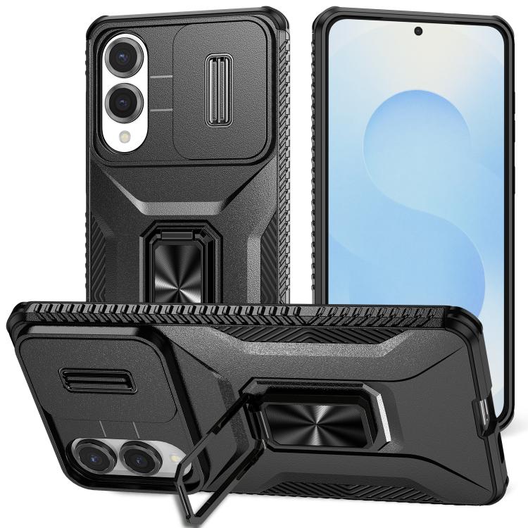 

For Samsung Galaxy S25 Edge 5G Sliding Camshield Holder Phone Case(Black)