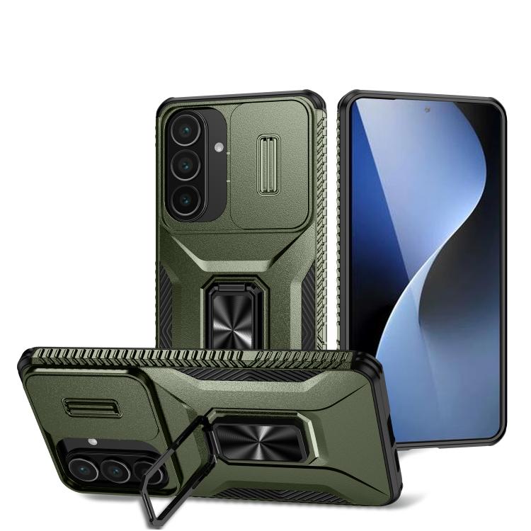 For Samsung Galaxy S26+ 5G Sliding Camshield Holder Phone Case(Alpine Green)