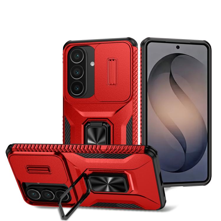 For Samsung Galaxy S26 5G Sliding Camshield Holder Phone Case(Red)