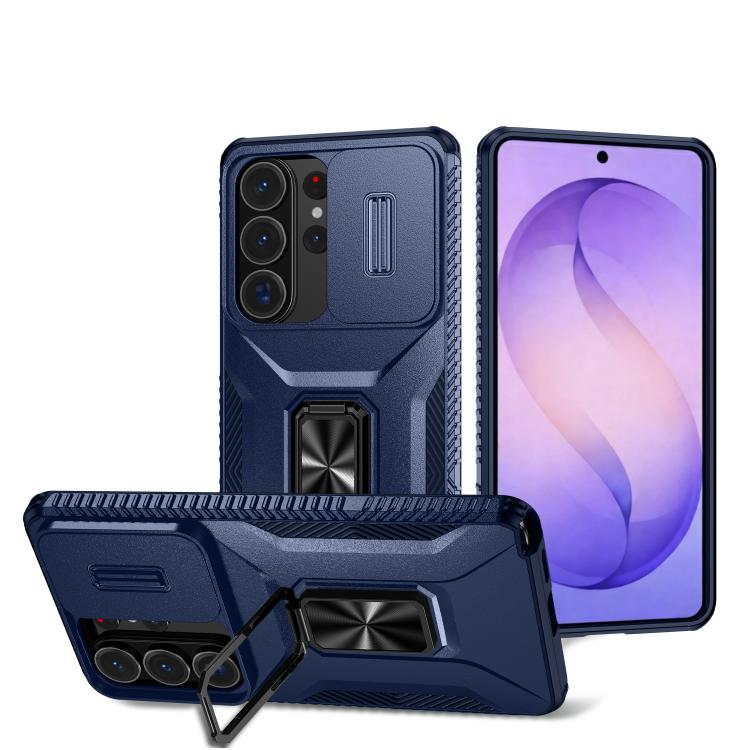 

For Samsung Galaxy S26 Ultra 5G Sliding Camshield Holder Phone Case(Blue)