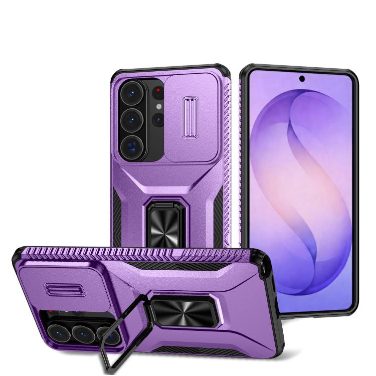 For Samsung Galaxy S26 Ultra 5G Sliding Camshield Holder Phone Case(Purple)