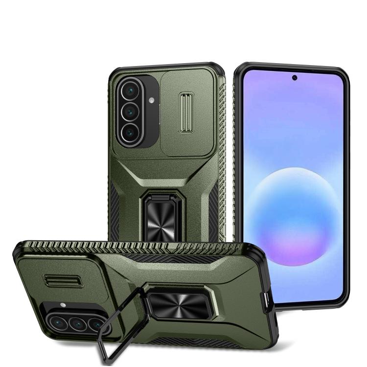 

For Galaxy A57 5G Sliding Camshield Holder Phone Case(Alpine Green)