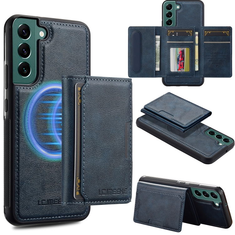 

For Samsung Galaxy S20 FE LC.IMEEKE L5 Series Detachable RFID Card Bag Magsafe Phone Case(Blue)