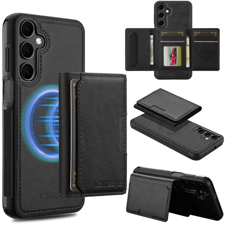 For Galaxy A18 5G/A18 4G LC.IMEEKE L5 Series Detachable RFID Card Bag Magsafe Phone Case(Black) — купить у Sunsky-online WW