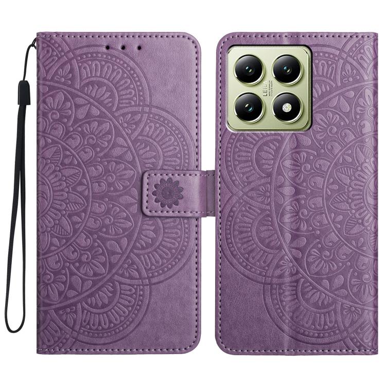 

For Xiaomi 15T Pro 5G Flower Embossed Leather Phone Case(Purple)