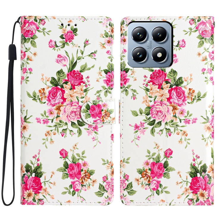 

For Xiaomi 14T Pro Colored Drawing Leather Phone Case(Peonies)