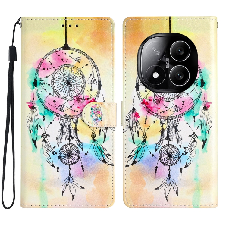 

For Redmi Note 14 Pro+ 5G Colored Drawing Leather Phone Case(Dream Catcher)