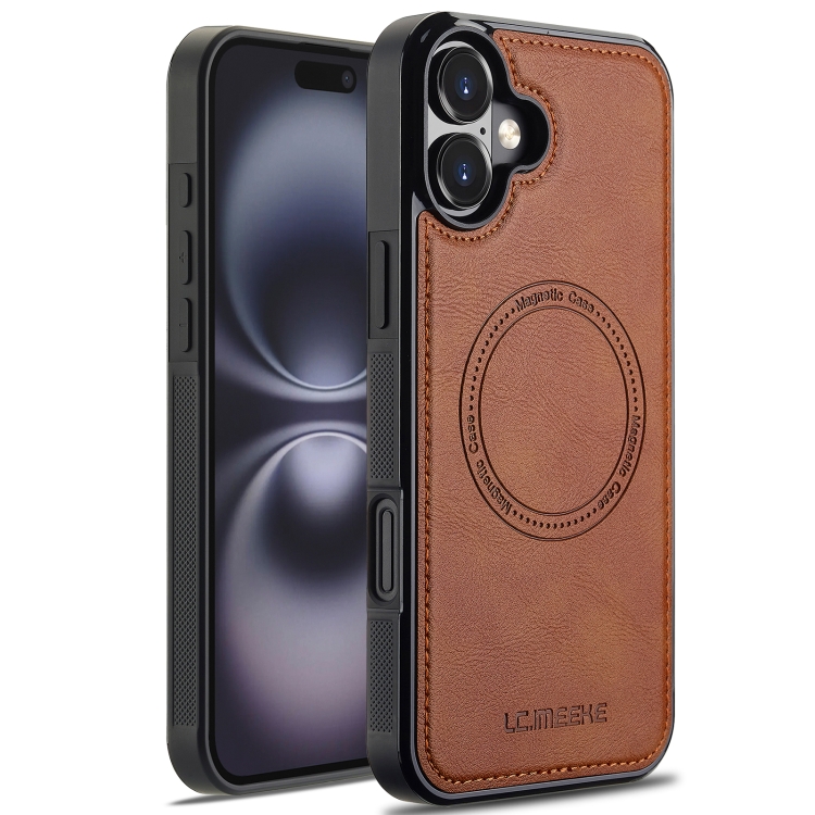 

For iPhone 16 Plus LC.IMEEKE Magsafe Phone Case(Brown)