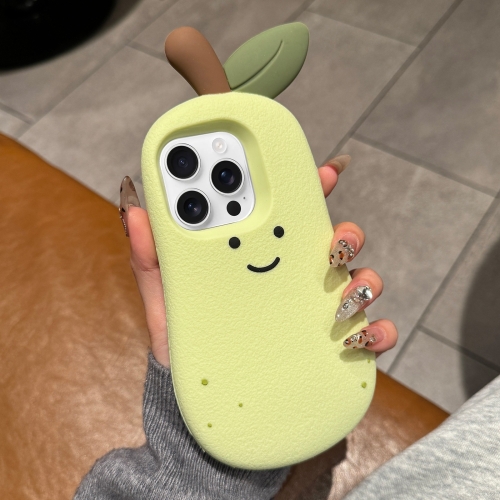 

For iPhone 15 Pro Cartoon 3D Silicone Phone Case(Pear)