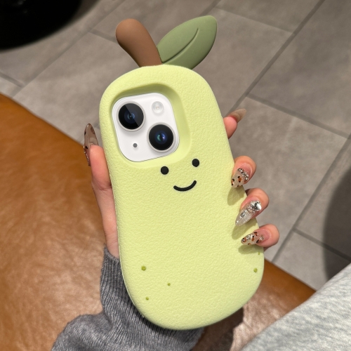 

For iPhone 15 Plus Cartoon 3D Silicone Phone Case(Pear)