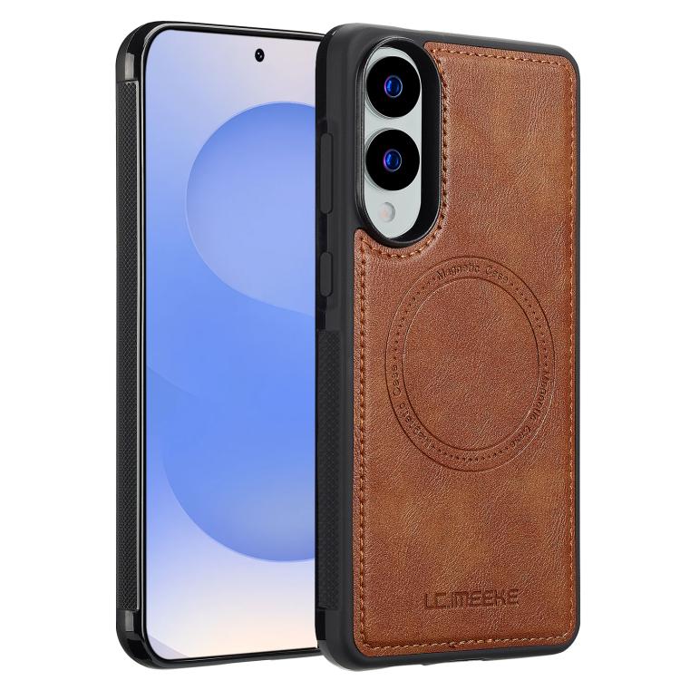 

For Samsung Galaxy S25 Edge 5G LC.IMEEKE Magsafe Phone Case(Brown)