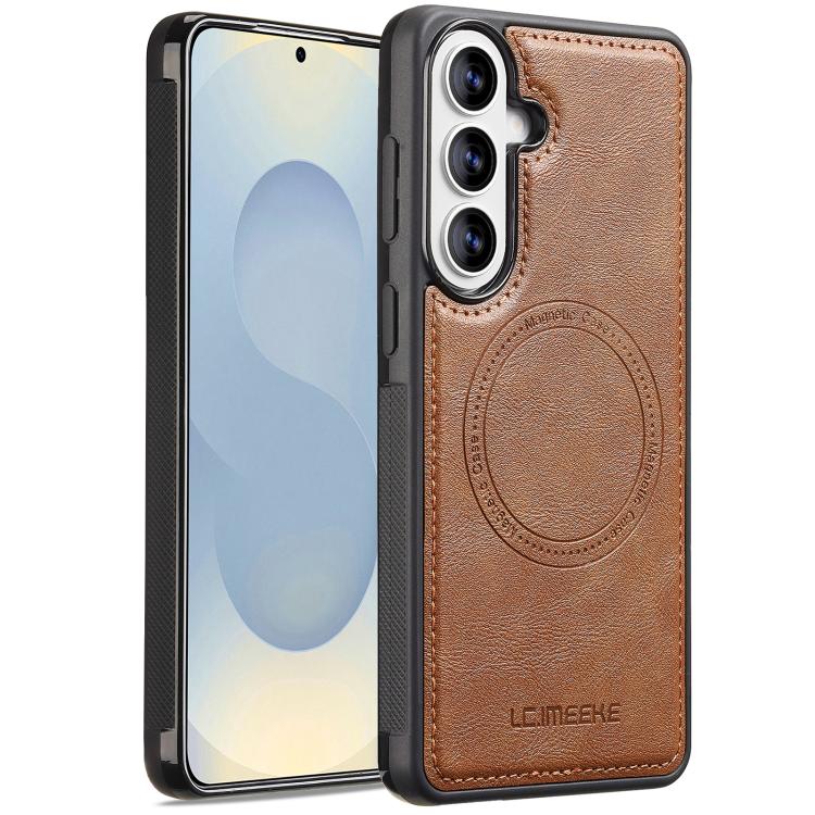 For Samsung Galaxy S26 5G LC.IMEEKE Magsafe Phone Case(Brown)
