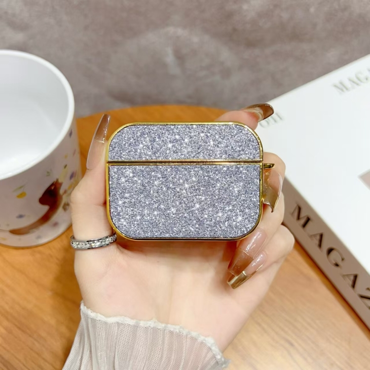

For AirPods 3 Glitter Wireless Earbuds Box Protective Case(Silver)