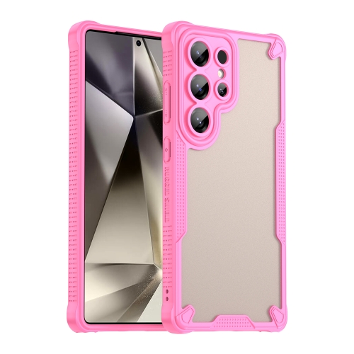 

For Samsung Galaxy S25 Ultra 5G Armor Glaze PC Hybrid TPU Phone Case(Pink)