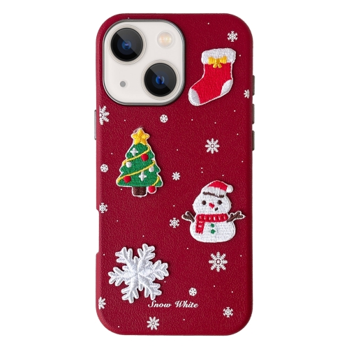 

For iPhone 15 Plus Christmas Series Frosted PC Hybrid TPU Leather Phone Case(3D Christmas)