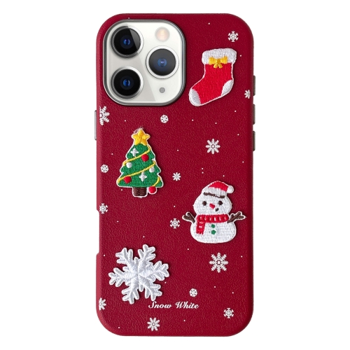 

For iPhone 11 Pro Max Christmas Series Frosted PC Hybrid TPU Leather Phone Case(3D Christmas)