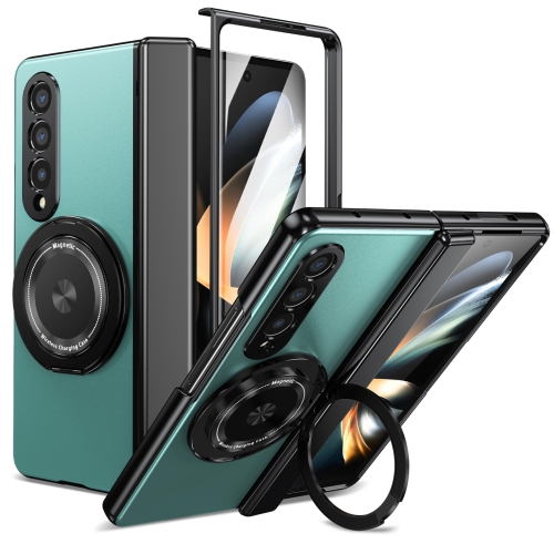 

For Samsung Galaxy Z Fold4 Gold Medal Rotating Folding Series Ring Holder Phone Case(Royal Blue)