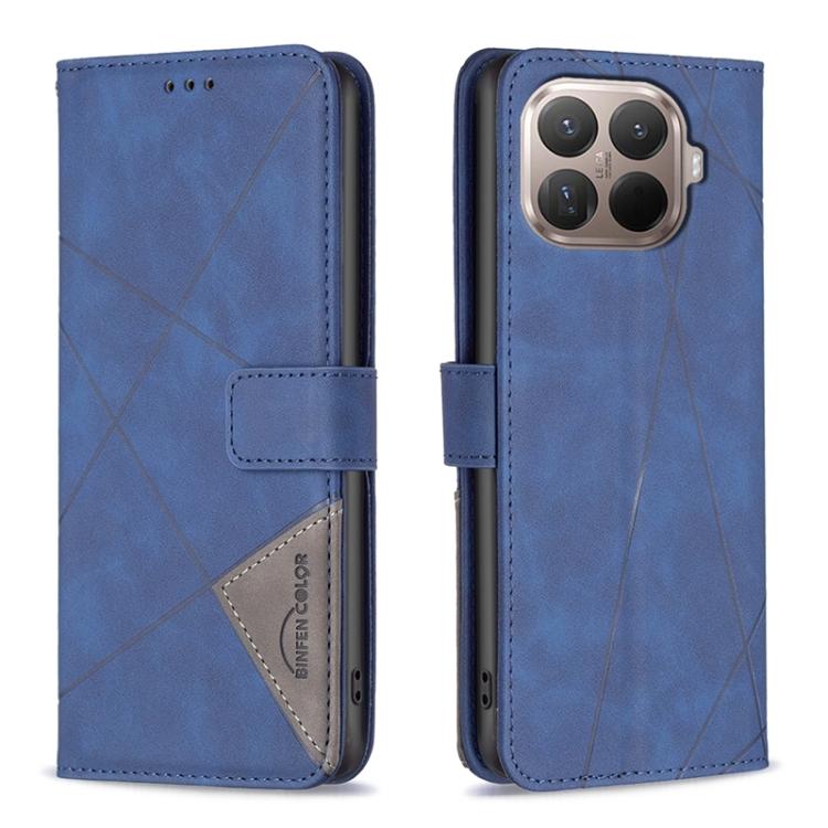 

For Xiaomi 15T Pro 5G Magnetic Buckle Rhombus Texture Leather Phone Case(Blue)