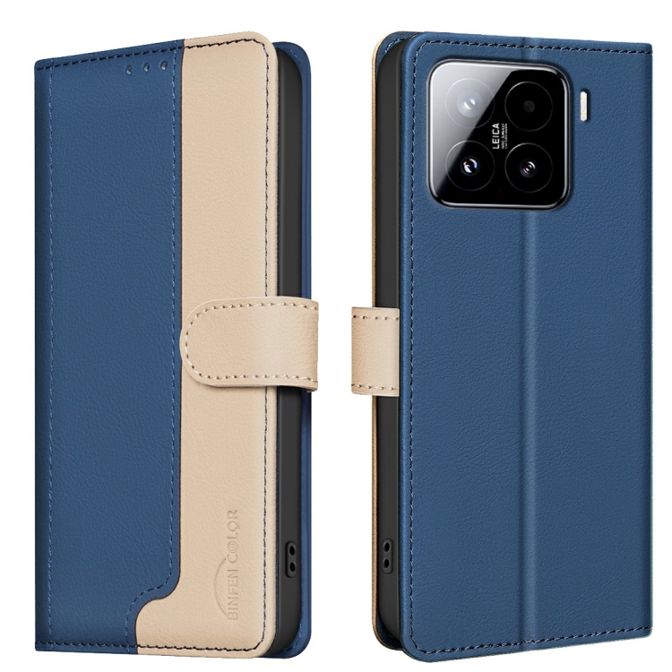 

For Xiaomi 15 Pro Color Matching RFID Anti-theft Leather Phone Case(Blue)
