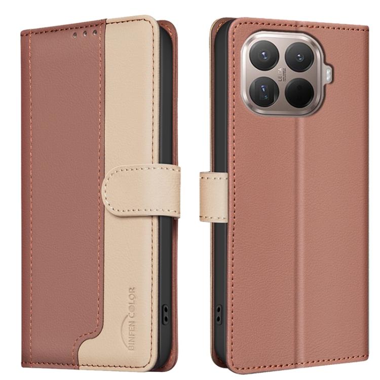 

For Xiaomi 15T Pro 5G Color Matching RFID Anti-theft Leather Phone Case(Brown)