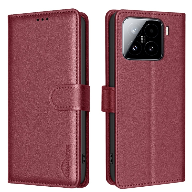 

For Xiaomi 15 Litchi Texture RFID Anti-theft Leather Phone Case(Red)