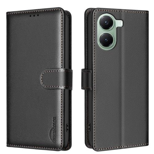 

For Xiaomi Poco X7 Pro Litchi Texture RFID Anti-theft Leather Phone Case(Black)