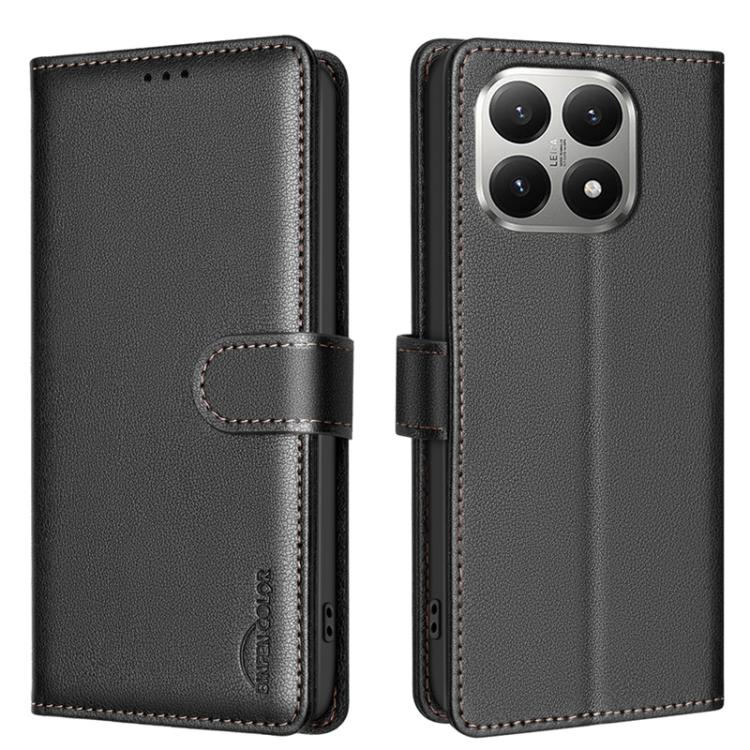 

For Xiaomi 15T 5G Litchi Texture RFID Anti-theft Leather Phone Case(Black)