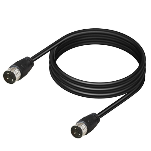 DIN Male to Male 3 Pin Signal Transmission for TV, DVD Player Adapter Cable, Length:0.5m(Black)