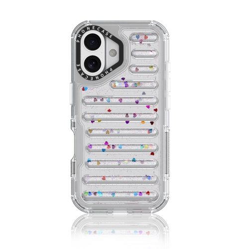 

For iPhone 16 Capsule Glitter TPU Hybrid PC Airbag Phone Case(Sequin)