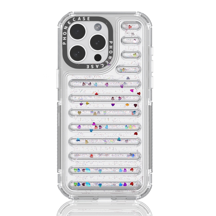 

For iPhone 15 Pro Max Capsule Glitter TPU Hybrid PC Airbag Phone Case(Sequin)