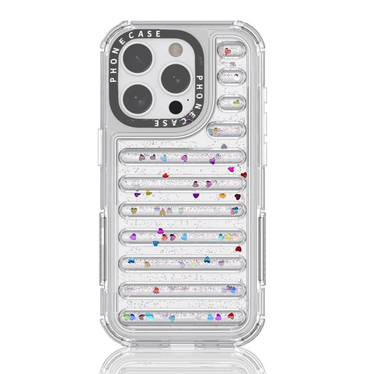 

For iPhone 15 Pro Capsule Glitter TPU Hybrid PC Airbag Phone Case(Sequin)
