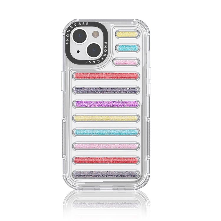 

For iPhone 14 / 13 Capsule Glitter TPU Hybrid PC Airbag Phone Case(Mixed Color)