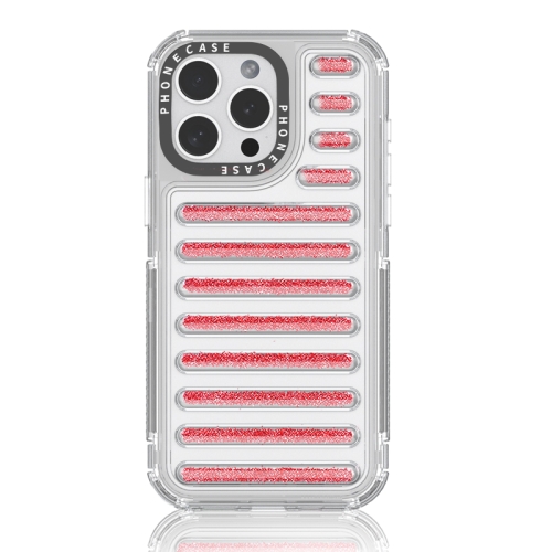 

For iPhone 13 Pro Max Capsule Glitter TPU Hybrid PC Airbag Phone Case(Red)