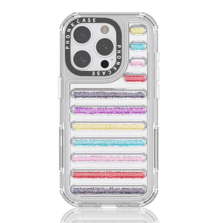 

For iPhone 13 Pro Capsule Glitter TPU Hybrid PC Airbag Phone Case(Mixed Color)