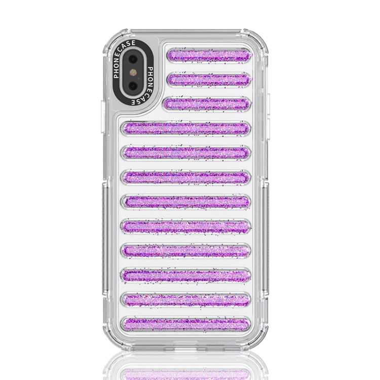 

For iPhone XS Max Capsule Glitter TPU Hybrid PC Airbag Phone Case(Purple)