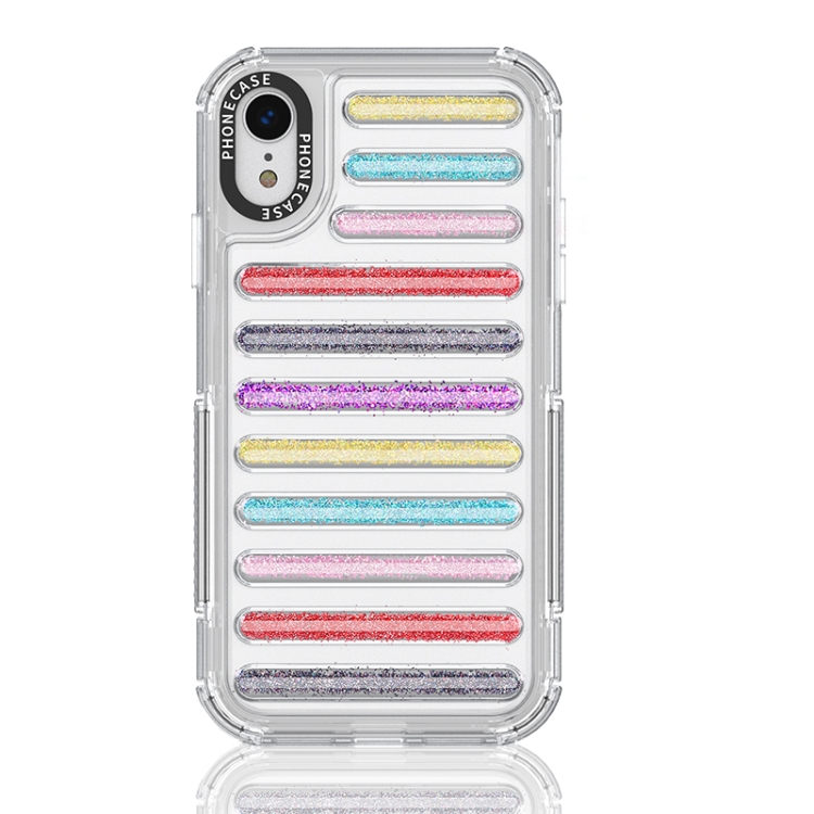 

For iPhone XR Capsule Glitter TPU Hybrid PC Airbag Phone Case(Mixed Color)