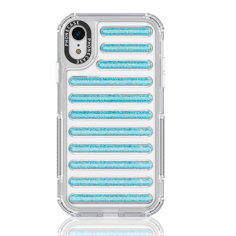 

For iPhone XR Capsule Glitter TPU Hybrid PC Airbag Phone Case(Blue)