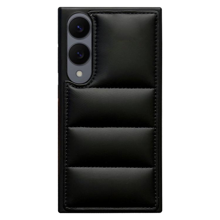 

For Samsung Galaxy S25 Edge 5G Cotton Filling Eiderdown Airbag Phone Case(Black)